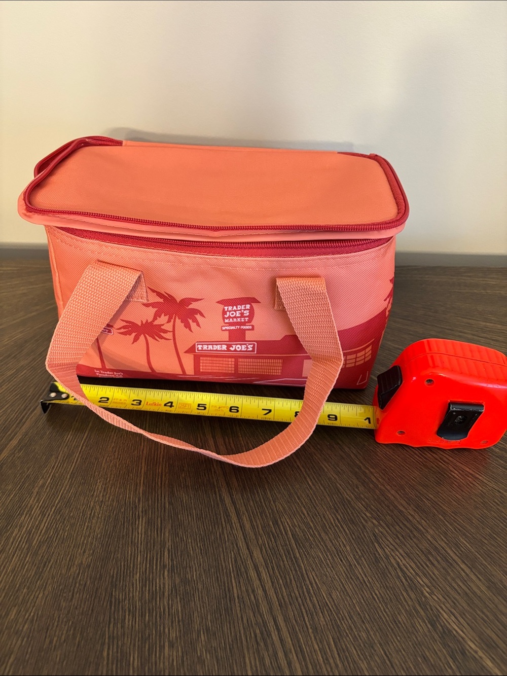 Trader Joe's Coral Pink Insulated Lunch Bag - Picture 3 of 5
